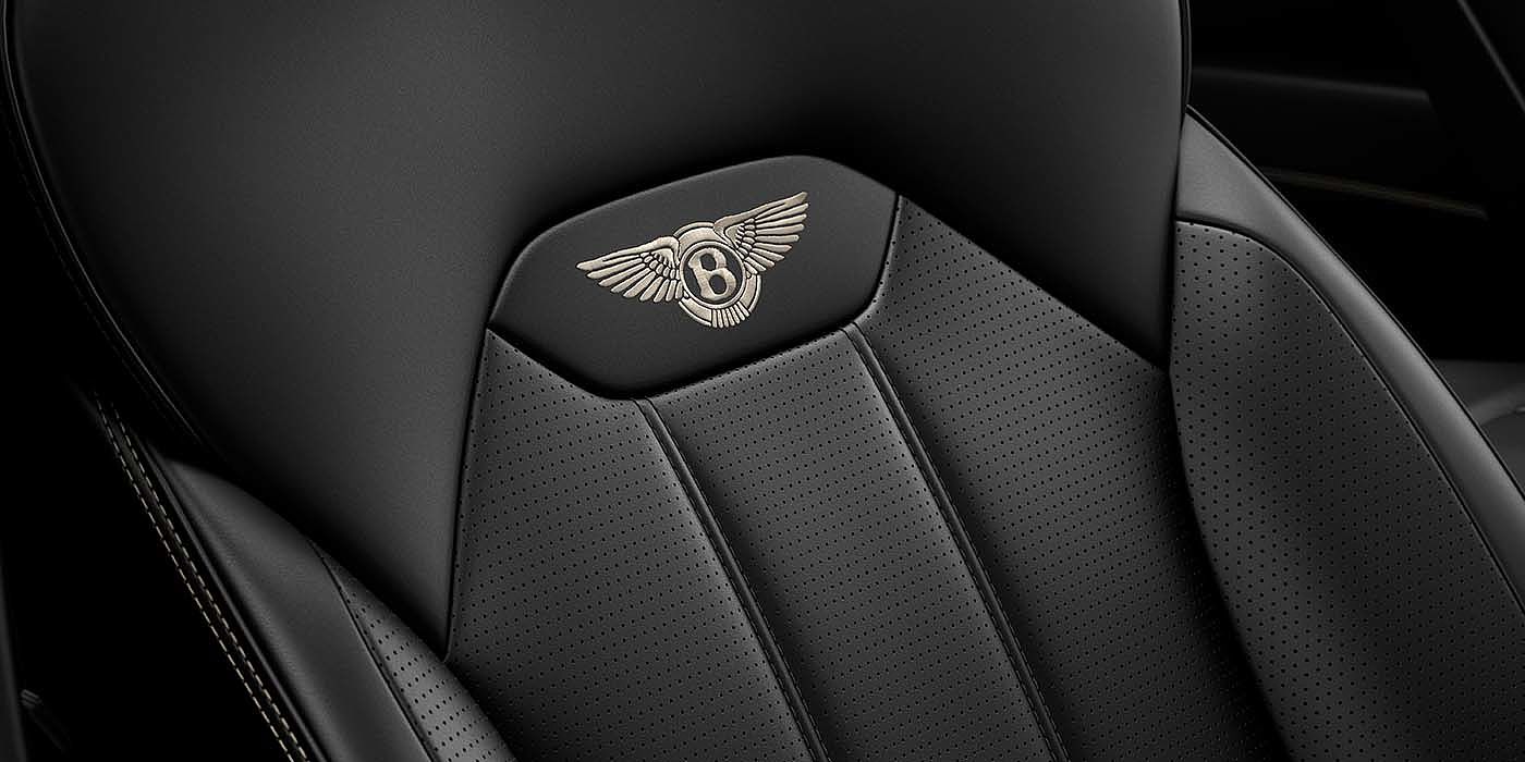 Bentley Zurich Bentley Bentayga EWB SUV Beluga black leather seat detail