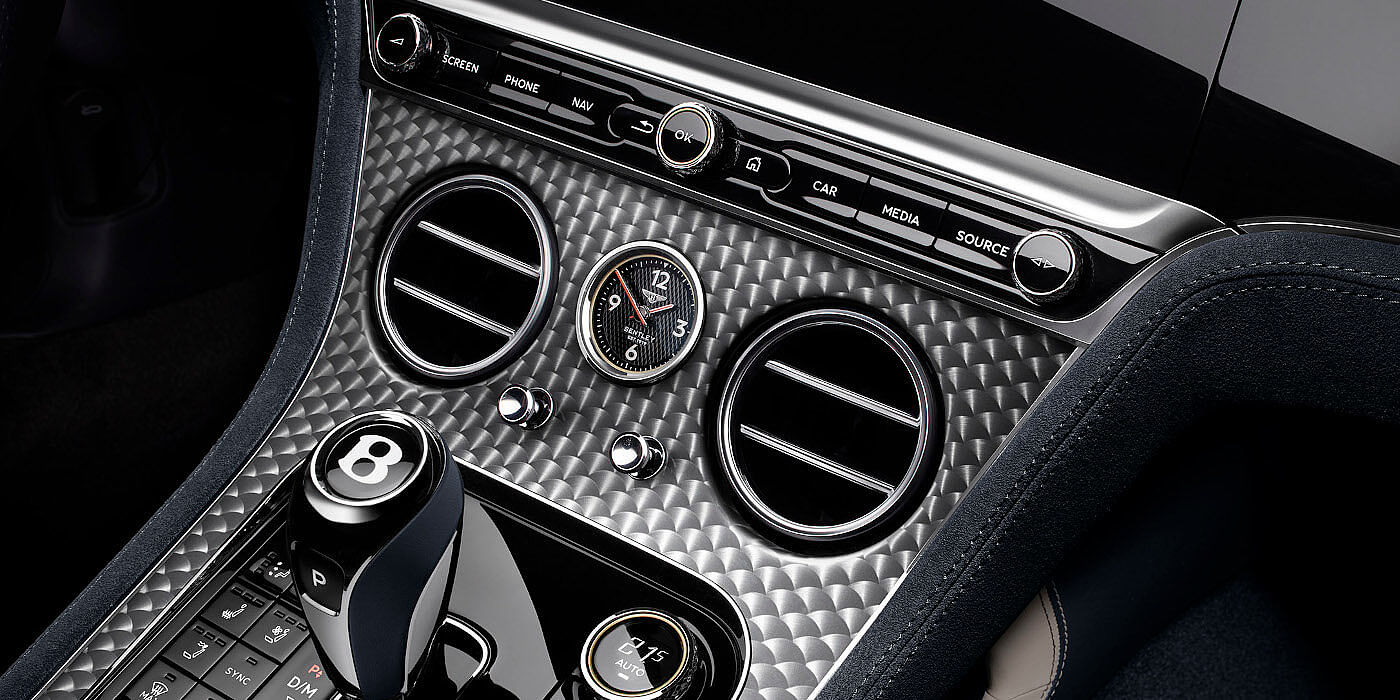 Bentley Zurich Bentley Continental GTC Speed convertible front interior engine spin veneer detail